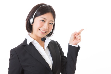 The woman who works as an operatorの写真素材