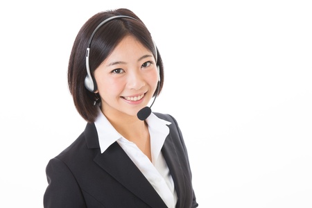 The woman who works as an operatorの写真素材