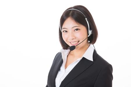 The woman who works as an operatorの写真素材
