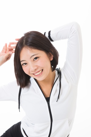 Young woman who plays sportsの写真素材