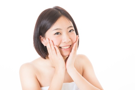 Portrait of a young attractive asian womanの写真素材