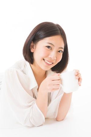 The young woman who is relaxedの写真素材