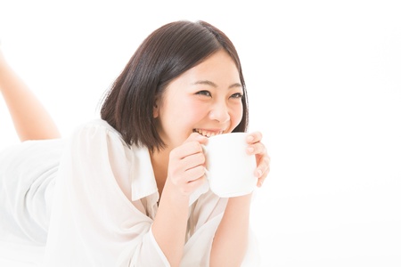 The young woman who is relaxedの写真素材