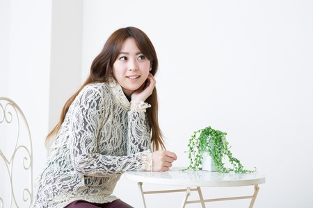 The young woman who is relaxedの写真素材