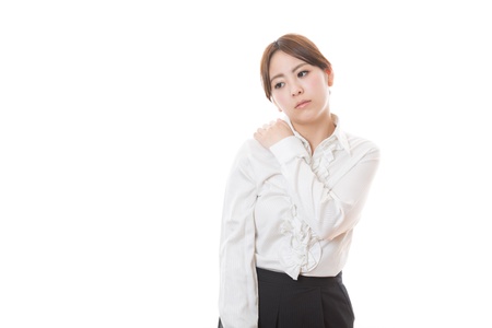 The young businesswoman who tiredの写真素材
