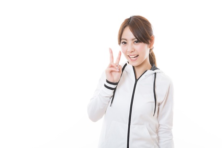 Young woman who plays sportsの写真素材