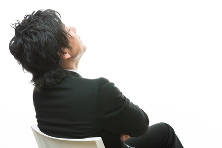 Young businessman who gets tiredの写真素材