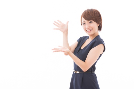 Beautiful young asian woman to recommend it toの写真素材