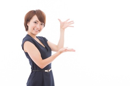 Beautiful young asian woman to recommend it toの写真素材