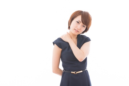 Beautiful young asian woman who gets tiredの写真素材