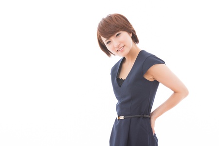 Beautiful young asian woman who gets tiredの写真素材