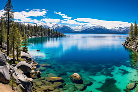 Dawn over Sand Harbor, Lake Tahoe generative aiの素材