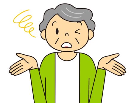 Illustration of senior generation [women' emotions and gesturesの写真素材