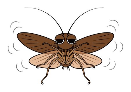 Flying Cockroach Character Vector Illustrationのイラスト素材