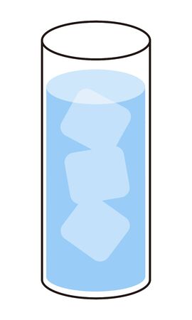 Ice water glass illustrationの写真素材