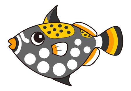 Mongara kawahagi Balistoides Character Illustration Clip Artの写真素材