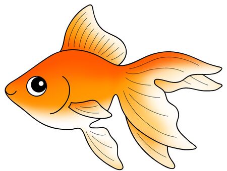 Goldfish Ryukin Goldfish Character Illustration Clip Artの写真素材