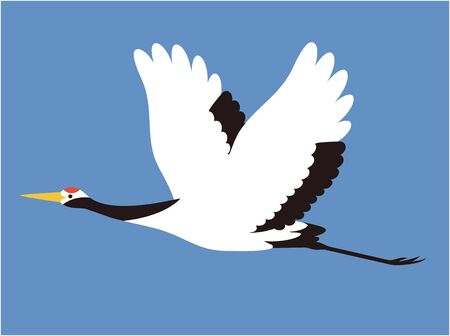 Flying Crane Background Material Vector Illustrationのイラスト素材