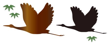 Flying Crane Background Material Vector Illustrationのイラスト素材