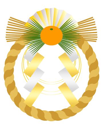 Shime-nawa Ornament Illustration Vectorのイラスト素材
