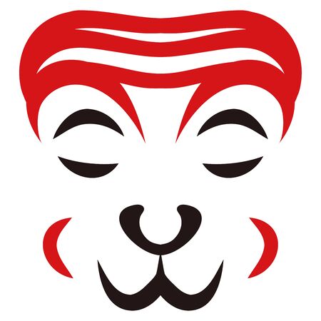 Japanese Traditional Performing Arts Kabuki Face Makeup Kumatori Face Illustration Vectorのイラスト素材