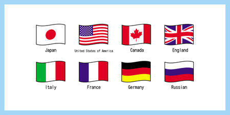 Set illustration of world flag G8 â€»If you remove Russia, it will be G7 Vector by World flag G8...