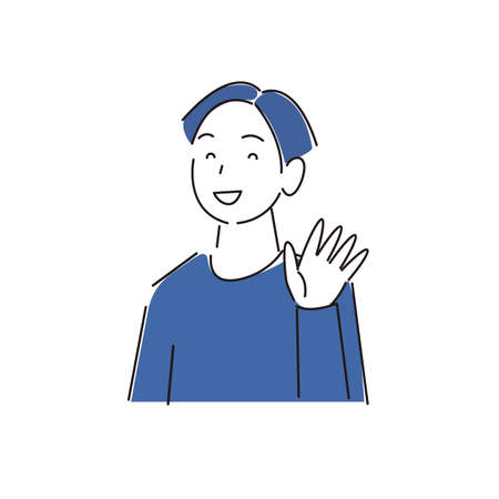 Smiling man moderate simple illustration vector Cute smile man simple illustration vectorのイラスト素材