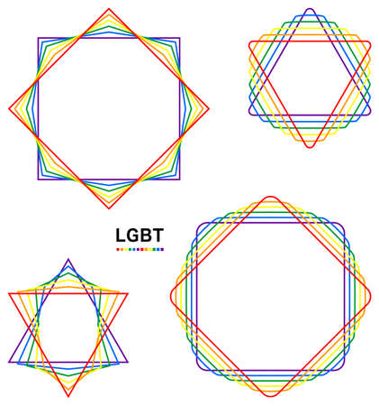 Beautiful lineart frame set made up of six LGBT icon iridescent colors Vector
Beautiful line art frame set in six colors of the rainbow, a symbol of the LGBT community.のイラスト素材