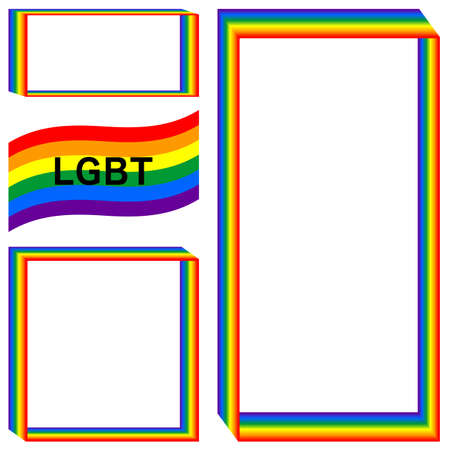 Beautiful lineart frame set made up of six LGBT icon iridescent colors Vector
Beautiful line art frame set in six colors of the rainbow, a symbol of the LGBT community.のイラスト素材