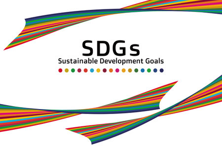 Sustainable Development Goals is a ribbon art of 17 colors, which is the concept color of SDGs...