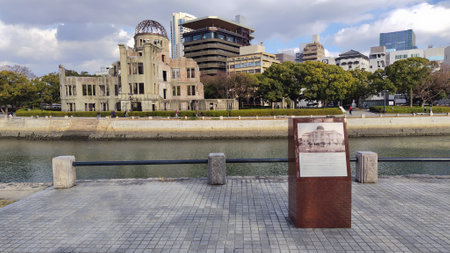 Hiroshima City, Hiroshima Prefecture, Japan Peace Memorial Park Atomic Bomb Dome Photoの写真素材