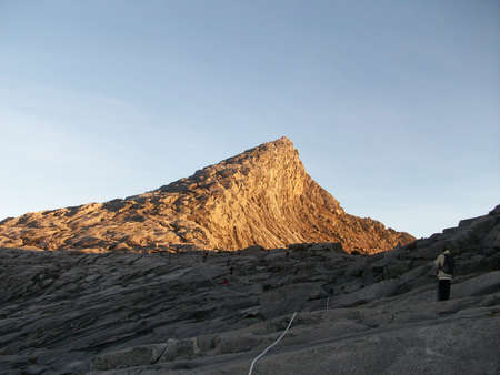 A view of the top of Mount Kilimanjaro in Tanzaniaの写真素材