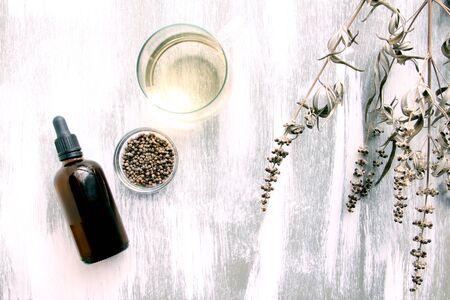 Vitex Herbs & Herb Tea on White Background.