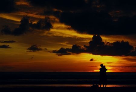 Romantic Sunset on Kuta の写真素材