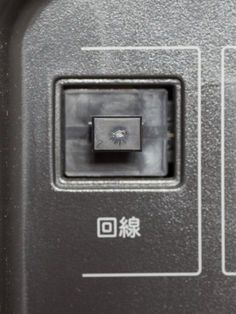 The series of back panel of a television, phone lineの写真素材