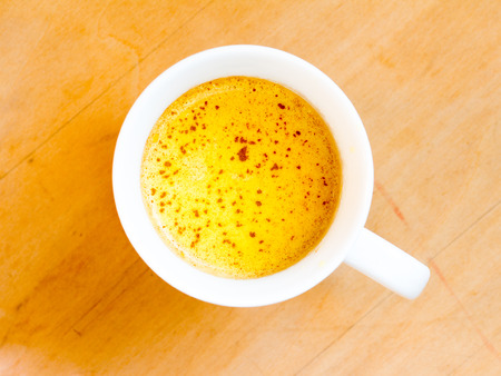 Turmeric hot milk, high angleの写真素材