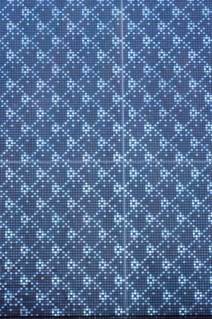 Retro blue block bit pattern building wall