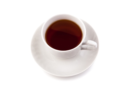 cup of black tea on white backgroundの写真素材