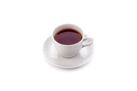 cup of black tea on white backgroundの写真素材