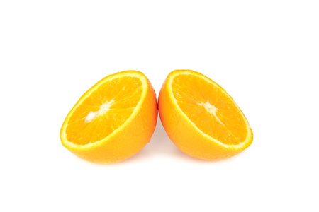 ripe orange on a white backgroundの写真素材