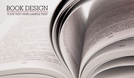 Pages of the book macro on white backgroundの写真素材