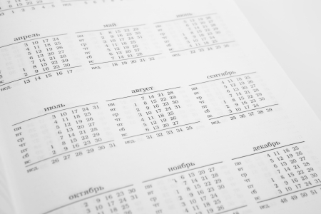 Calendar of the year macroの写真素材