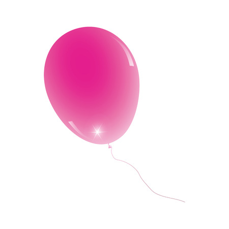 Pink glossy balloon on white backgroundのイラスト素材