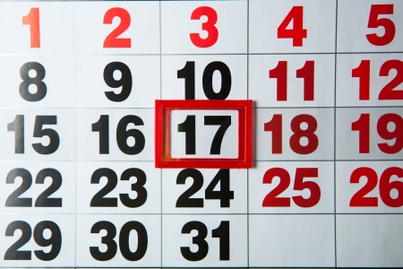 wall calendar calendar with the number of days close-upの写真素材