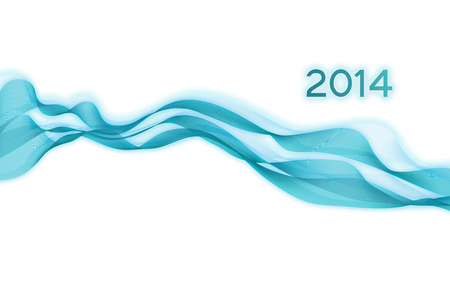 Abstract ribbons with title 2014 on white backgroundの写真素材
