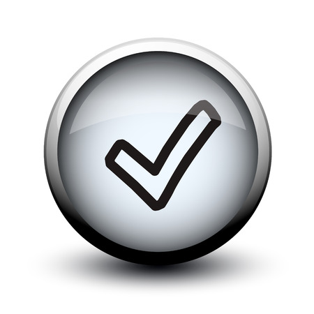 button tick white 2d on white backgroundの写真素材