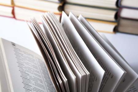 Pages of the book macro on background books