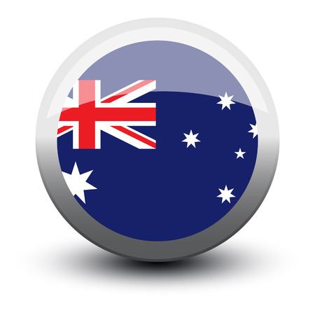 flag icon web button australia isolated on white backgroundのイラスト素材