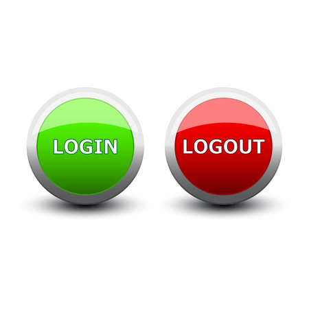 buttons login and logout on a white backgroundのイラスト素材