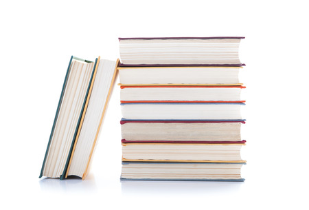stack of books on white backgroundの写真素材